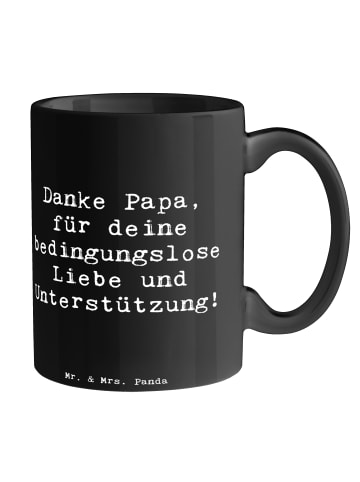 Mr. & Mrs. Panda Becher Spruch Danke Papa mit Spruch in Schwarz