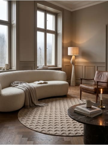 KADIMA DESIGN Flachgewebe-Teppich Schachbrett Grafisch Modern Pflegeleicht in Beige