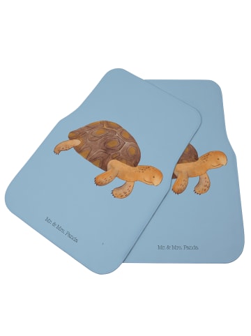 Mr. & Mrs. Panda Fußmatte Fürs Auto Schildkröte MHerzieren ohne... in Blau Pastell