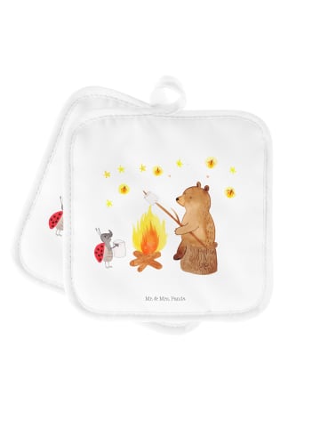 Mr. & Mrs. Panda Topfuntersetzer Bär & Marienkäfer Lagerfeuer oh... in Weiß