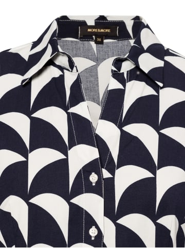 More & More Bluse in marine weiß
