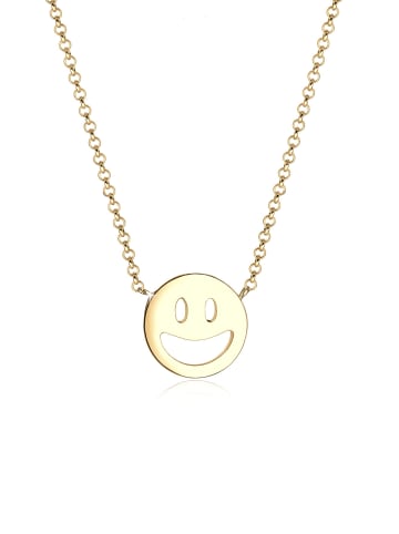 Elli Halskette 925 Sterling Silber mit Smiling Face in Gold