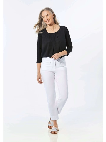 GOLDNER Kurzgröße:  Stretchhose LOUISA, dehnbar & mit Taschen in weiß