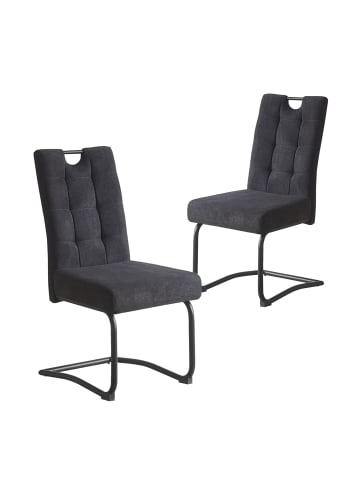 B&D Home 2er-Set: Esszimmerstuhl SOFIA in Anthrazit - (B)48 x (H)96 x (T)60 cm