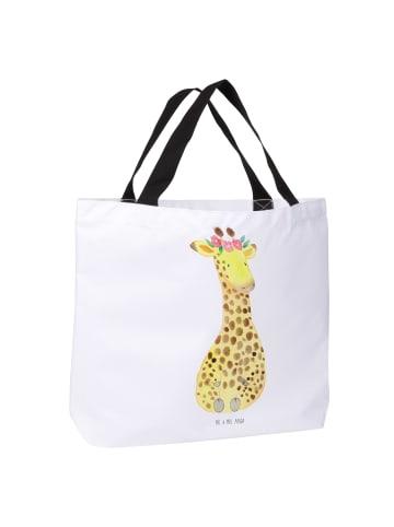 Mr. & Mrs. Panda Shopper Tasche Giraffe Blumenkranz ohne Spruch in Weiß