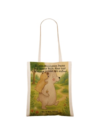 Mr. & Mrs. Panda ToteBag Papa Bär Design mit Spruch in Weiß