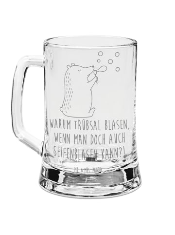 Mr. & Mrs. Panda Gravur Bierkrug Bär Seifenblasen mit Spruch in Transparent