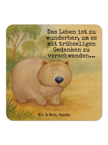 Mr. & Mrs. Panda Bierdeckel Wombat Design mit Spruch in Weiß