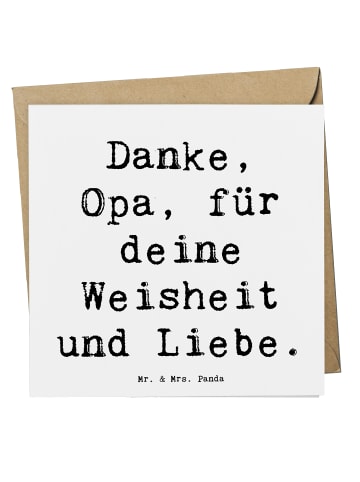 Mr. & Mrs. Panda Grußkarte Spruch Opa Weisheit und Liebe mit Spruch in Weiß
