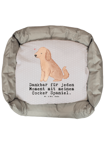 Mr. & Mrs. Panda Hundebett Cocker Spaniel Moment mit Spruch in Grau Pastell