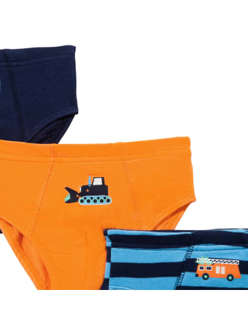 Erwin Müller Jungen-Slip 3er-Pack in marine/orange