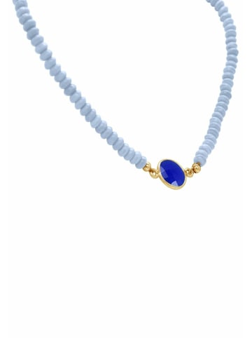 Gemshine Kette ohne Anhänger Aquamarin und Saphir in gold coloured
