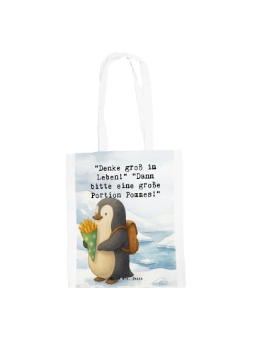 Mr. & Mrs. Panda Shopper Pinguin Pommestüte Design mit Spruch in Weiß