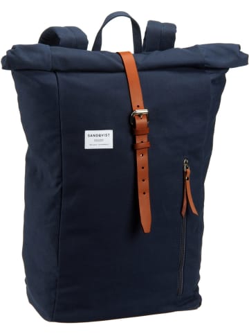 SANDQVIST Laptoprucksack Dante Backpack in Navy/Cognac Brown Leather