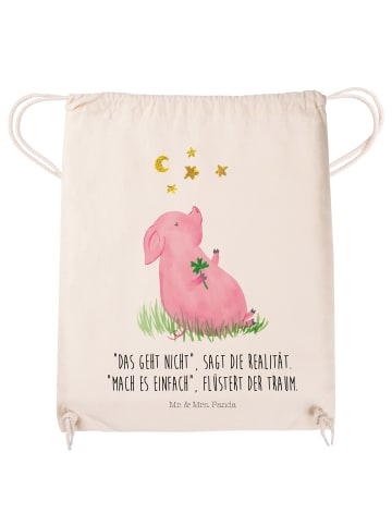 Mr. & Mrs. Panda Jutebeutel Schwein Glück mit Spruch in Creme