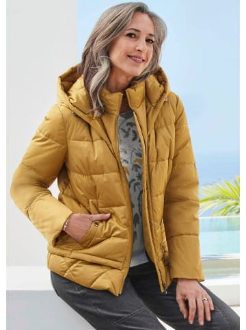 GOLDNER Kurzgröße: Steppjacke mit Kapuze in messing