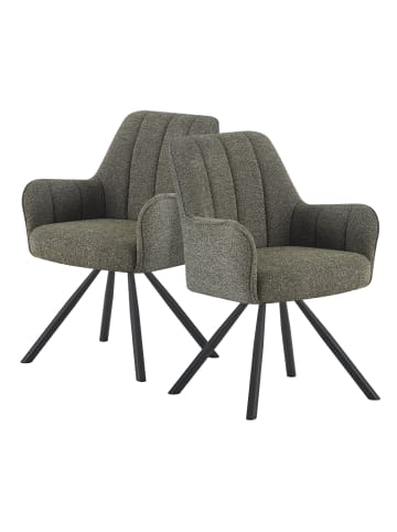 DUBI Möbel 2er-Set: Drehstuhl THOMAS-ELLA in Grün - (B)58 x (H)87 x  (T)62 cm