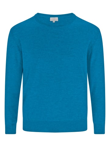 CASH-MERE.CH Rundhals Pullover in Mykonos Blau