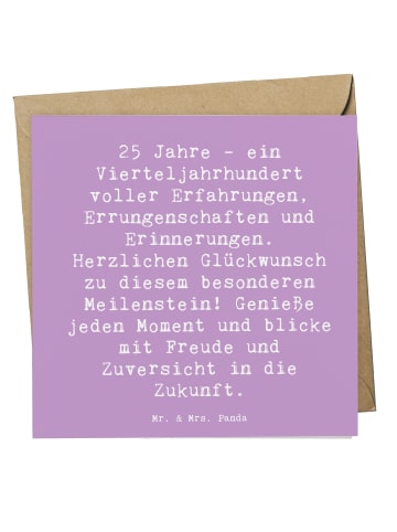 Mr. & Mrs. Panda Deluxe Karte Spruch 25. Geburtstag mit Spruch in Lavendeltraum