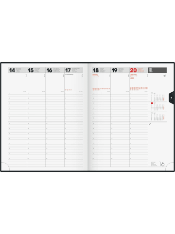 BRUNNEN Buchkalender Manager Wt7 weektimer 21x26cm 1 Woche/2 Seiten Balacron ...