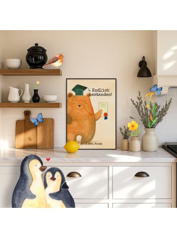 Mr. & Mrs. Panda Wandbild Bär Prüfung Design mit Spruch in Weiß