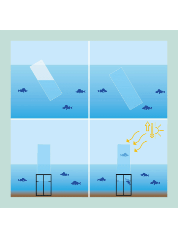 relaxdays Fischsäule in Transparent/ Grau - (H)68,5 x Ø20 cm