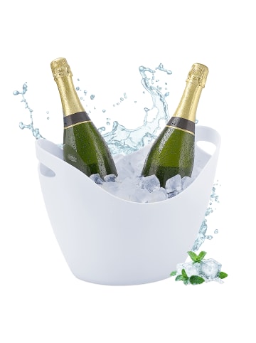 relaxdays Sektkühler in Weiß