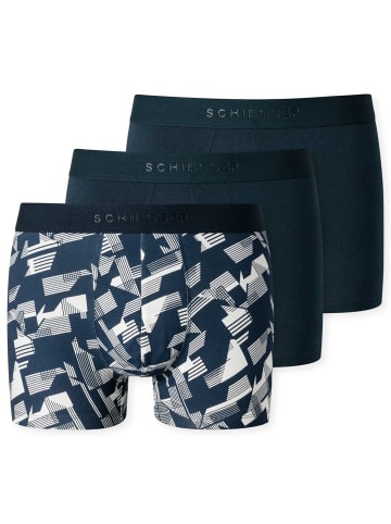 Schiesser Boxershort 3er Pack in Blau/Weiß