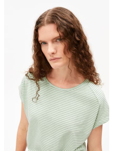 armedangels T-Shirt Slub Jersey Stripe in gras weiß - 0002