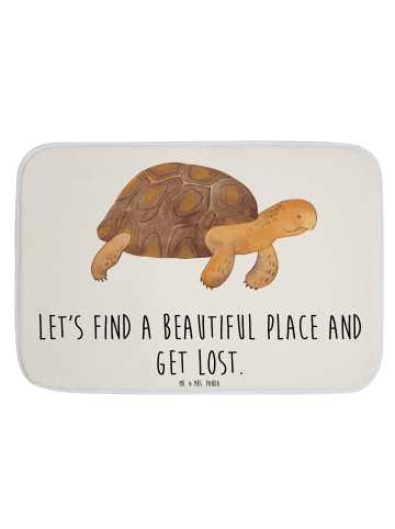 Mr. & Mrs. Panda Badteppich Schildkröte MHerzieren mit Spruch in Weiß