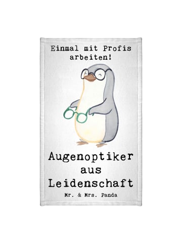 Mr. & Mrs. Panda Gästehandtuch Augenoptiker Leidenschaft mit Spruch in Weiß