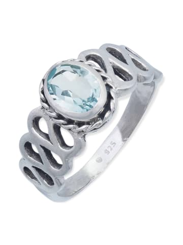 mantraroma 925er Silber - Ringe mit Blau Topas facettiert