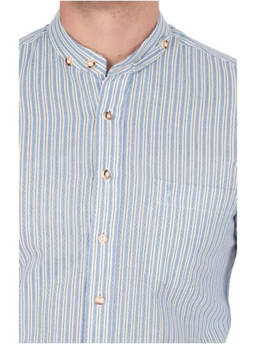 Almsach Stehkragenhemd 942SK-CO in blau