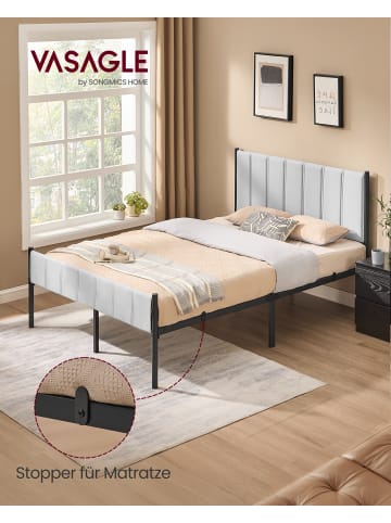 VASAGLE Bettgestell Dupon in Grau - (B)141.5 x (H)104 x (T)207 cm