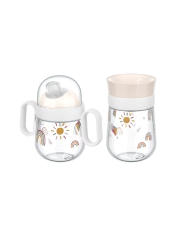 Mepal 2er Set Trinklernbecher Antitropf & 360° Mio 200 & 300 ml in Sunshine & Rainbow