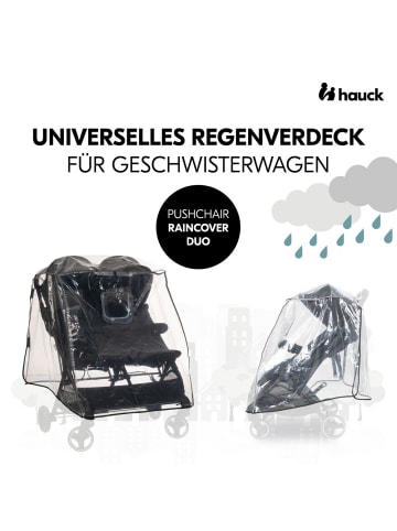 Hauck Universal Regenschutz für Geschwisterwagen in schwarz,grau