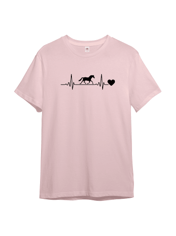 PAULGOS Kinder T-Shirt, Herzschlag mit Pferd in Rosa