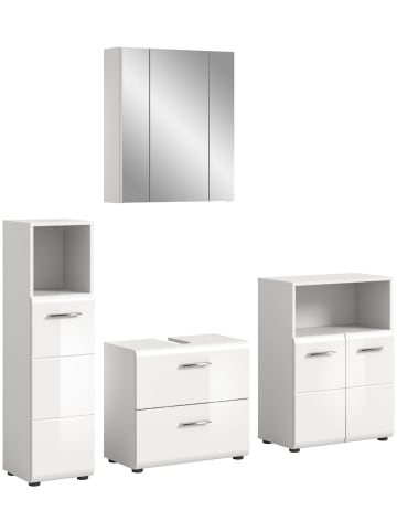 ebuy24 Badmöbelset Ice (4-teilig) Weiß 180 x 32 cm