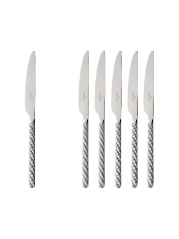 Villeroy & Boch 6er Set Tafelmesser Montauk in Silber 237 mm in silber