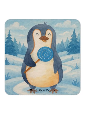 Mr. & Mrs. Panda Glasuntersetzer Pinguin Lolli Design ohne Spruch in Weiß