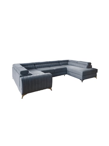 MF Design Luisa Recamiere Rechts in Blau -  (L) 202 x (B) 347 x (H) 92 cm