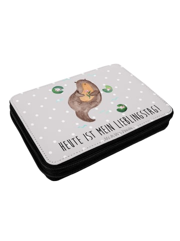Mr. & Mrs. Panda Etui Otter Seerose mit Spruch in Grau Pastell