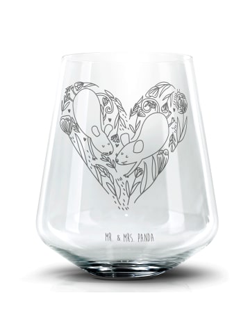 Mr. & Mrs. Panda Whiskey Tumbler Mäuse Herz ohne Spruch in Transparent