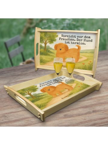 Mr. & Mrs. Panda Tablett Hund Flauschig Design mit Spruch in Weiß