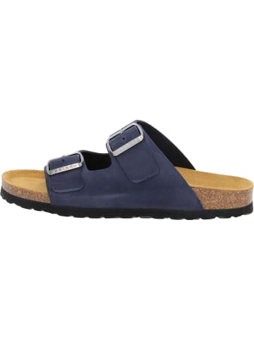 Palado Pantoletten Korfu Velours Premium Leather in Dunkelblau