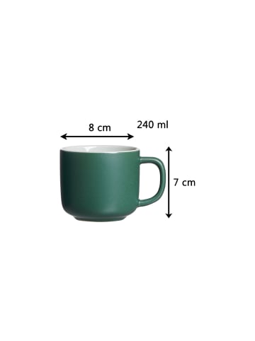 Ritzenhoff & Breker 4er Set Kaffeetassen mit Untertassen Jasper 240 ml in Grün