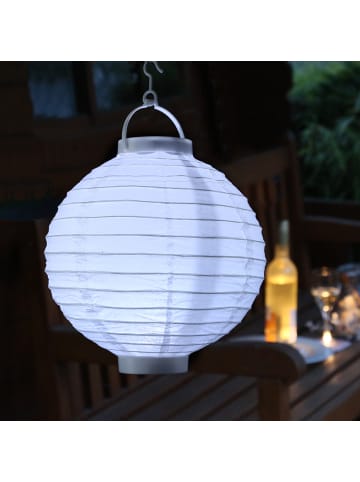 MARELIDA LED Lampion Batteriebetrieb D. 20cm in weiß