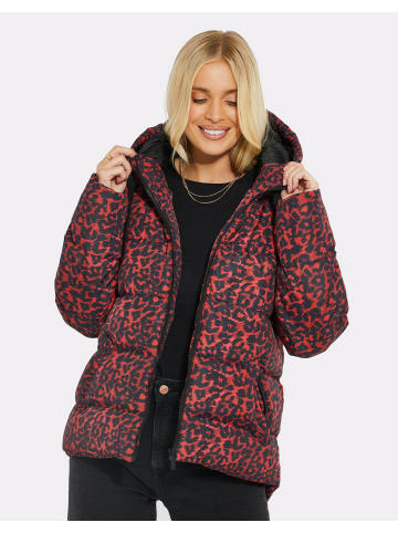 Threadbare Winterjacke THB Chrissy Printed Padded Coat in rot schwarz