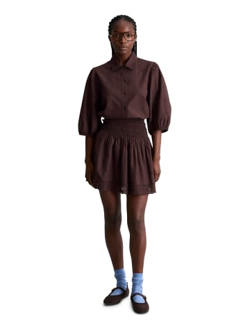 Marc O'Polo DENIM Broderie-Anglaise-Minirock flared in Burnt Aubergine