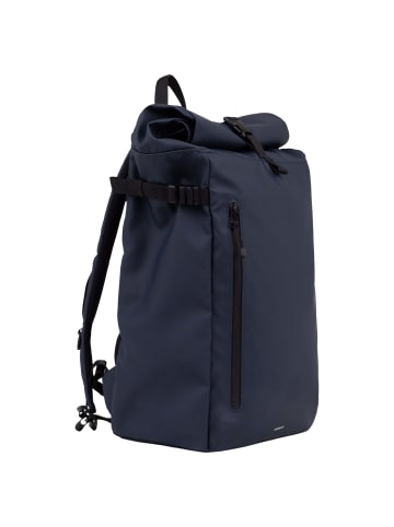 SANDQVIST Stream Slim Rolltop - Rucksack 16" 65 cm (black) in navy